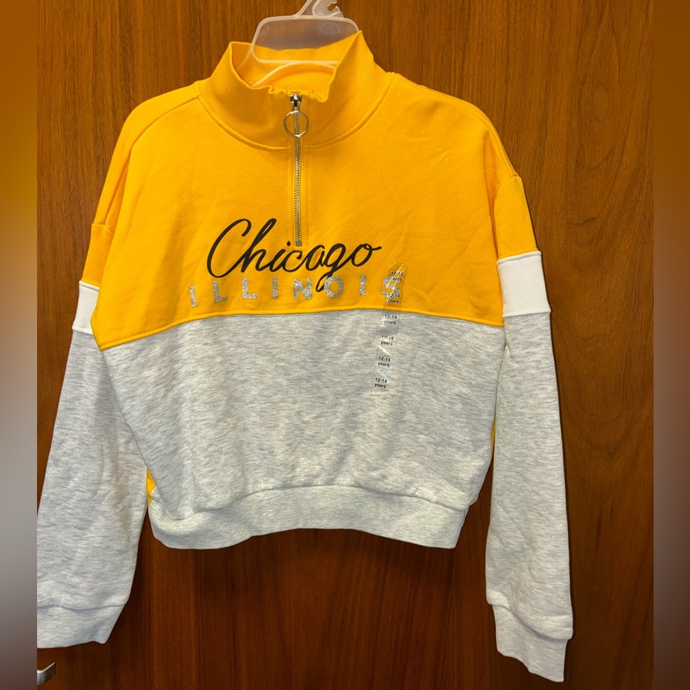 H&M Yellow and Gray Sweatshirt